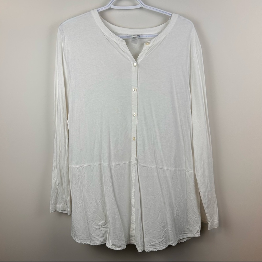 J.Jill Women’s XL White Modal Rayon Tunic Top Soft Flowy Casual
